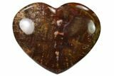 Polished Triassic Petrified Wood Heart - Madagascar #139985-1
